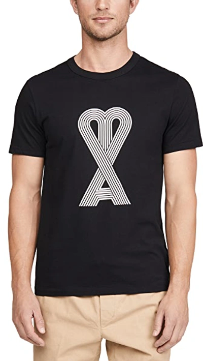 Shop Ami Alexandre Mattiussi Large Ami Heart T-shirt In Black