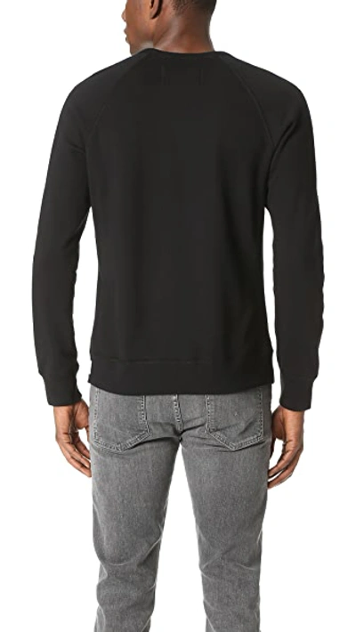Shop Reigning Champ Mid Weight Terry Gym Logo Crew Sweatshirt In Black