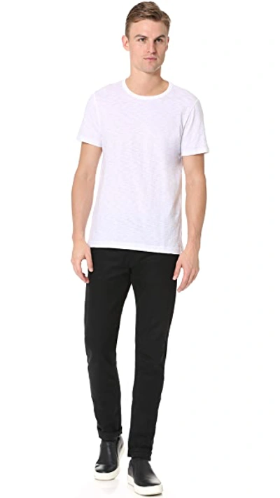 Shop Vince Slub Jersey Crew Neck Tee In Optic White