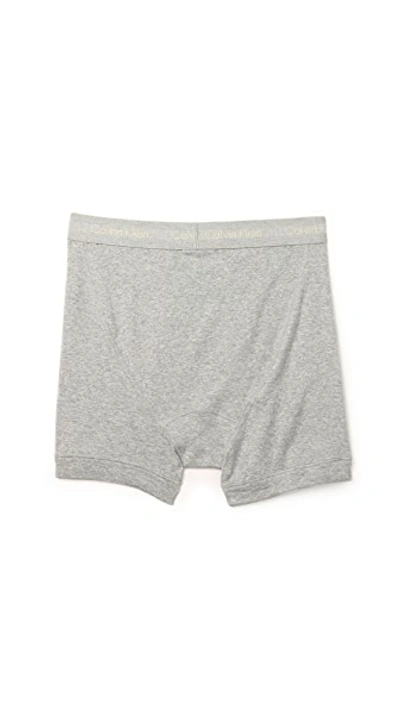 Shop Calvin Klein Underwear Cotton Classic 3 Pack Knit Boxers In Heather Grey