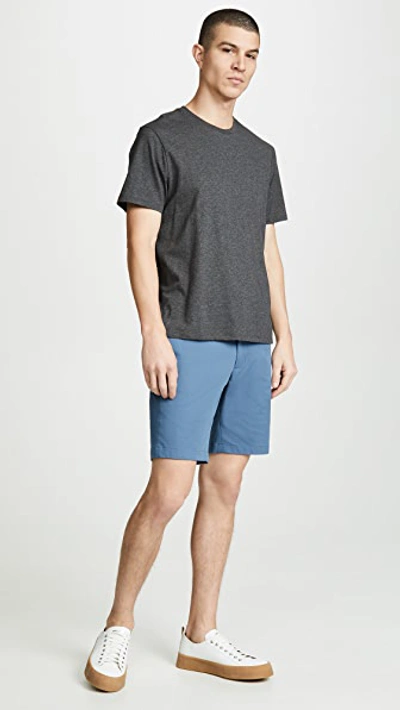 Shop Vince Short Sleeve Pima Crew Neck Tee In H. Carbon
