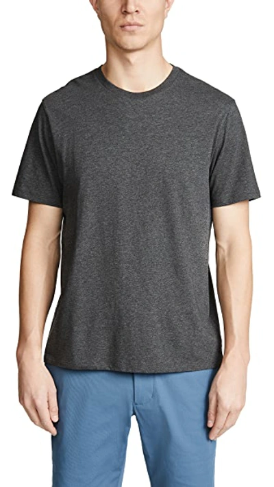 Shop Vince Short Sleeve Pima Crew Neck Tee In H. Carbon