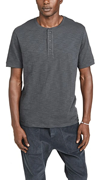 Shop Vince Classic Short Sleeve Slub Henley In Sphere