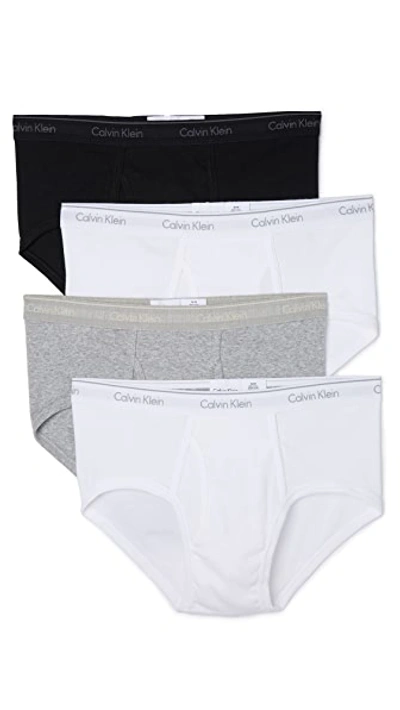 Shop Calvin Klein Underwear Cotton Classic Fit 4-pack Briefs White/black/grey