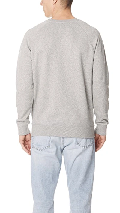 Shop Maison Kitsuné Long Sleeve Fox Head Patch Sweatshirt In Grey Melange