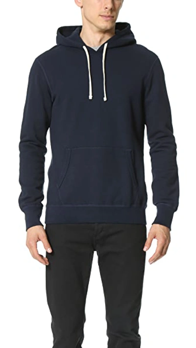 Shop Reigning Champ Midweight Terry Slim Hoodie Navy