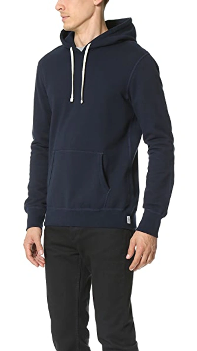 Shop Reigning Champ Midweight Terry Slim Hoodie Navy