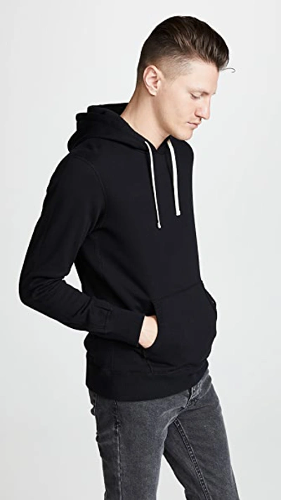 Shop Reigning Champ Midweight Terry Slim Hoodie Black