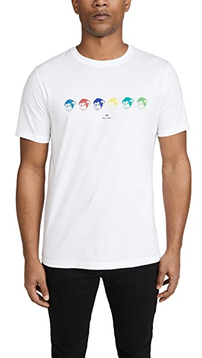 Shop Ps By Paul Smith Monkey T-shirt In White