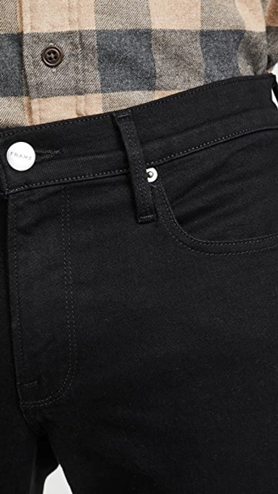 Frame L'homme Slim Denim Jeans In Noir Wash Noir In Noir