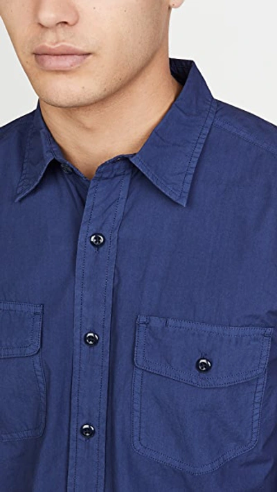 Shop Alex Mill Garment Dyed Field Button Down Shirt In Navy