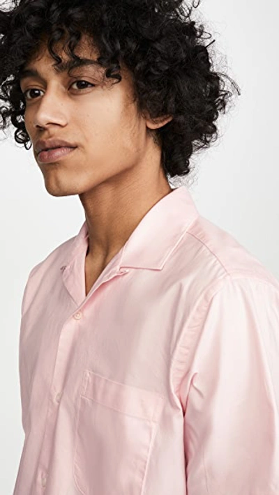 Shop Gitman Vintage Summer Hopsack Short Sleeve Shirt In Pink
