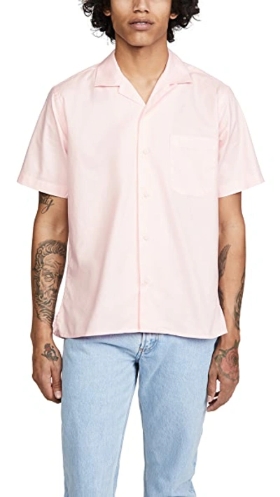 Shop Gitman Vintage Summer Hopsack Short Sleeve Shirt In Pink