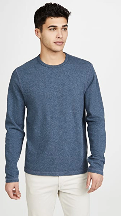 Shop Frame Reversible Duo Fold Crew Neck Sweatshirt In Ink Blue