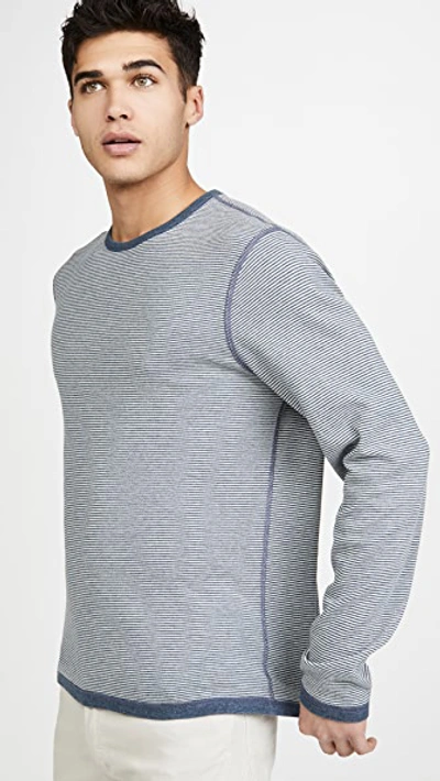 Shop Frame Reversible Duo Fold Crew Neck Sweatshirt In Ink Blue