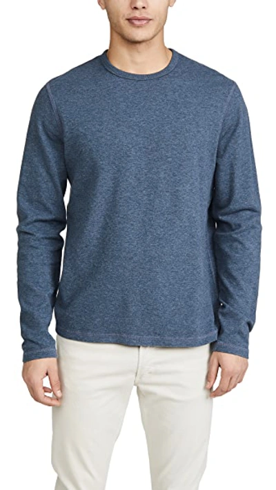 Shop Frame Reversible Duo Fold Crew Neck Sweatshirt In Ink Blue