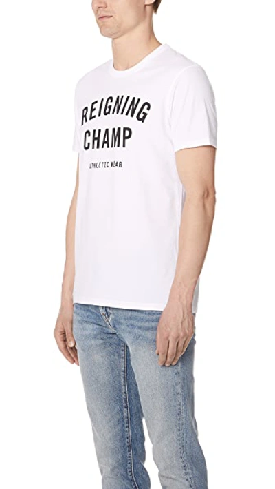 Shop Reigning Champ Gym Logo Tee In White/black