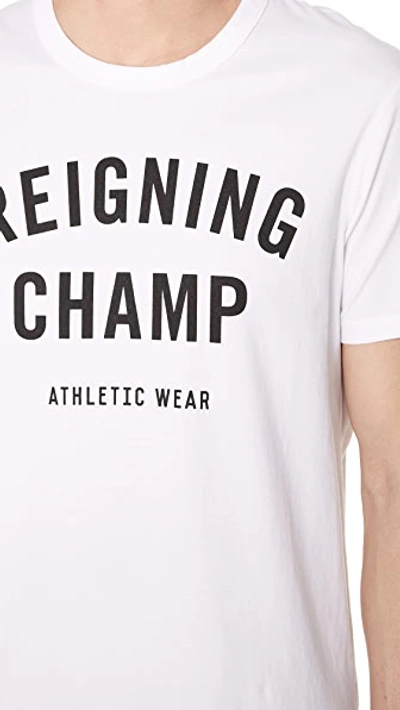Shop Reigning Champ Gym Logo Tee In White/black