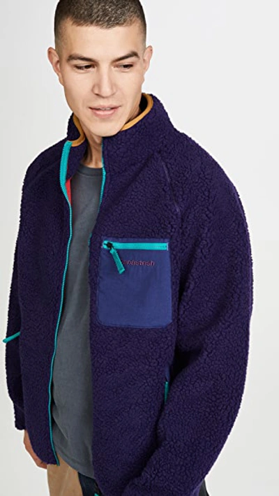 Shop Manastash Windproof Fleece Mt Gorilla Jacket In Purple