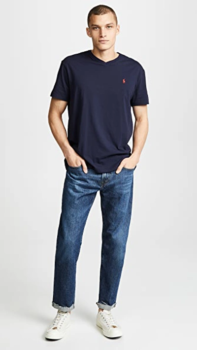 Shop Polo Ralph Lauren V Neck Classic Fit T-shirt In Ink