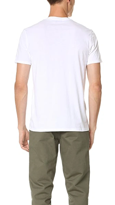 Shop Vince Short Sleeve Pima V Neck Tee In Optic White