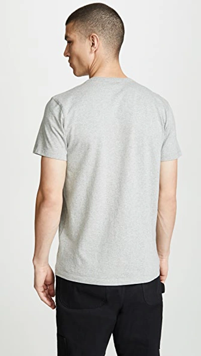 Shop Maison Kitsuné Fox Head Patch T-shirt In Grey Melange