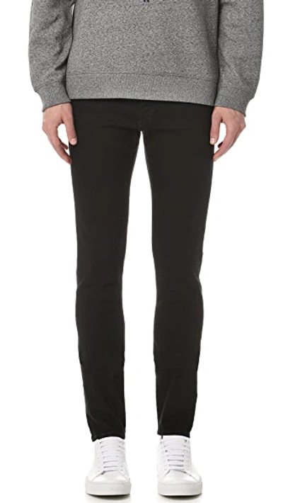 Frame L'homme Skinny Denim Jeans Noir In Noir
