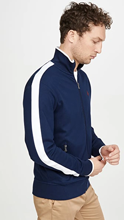 Shop Polo Ralph Lauren Interlock Track Jacket In Navy