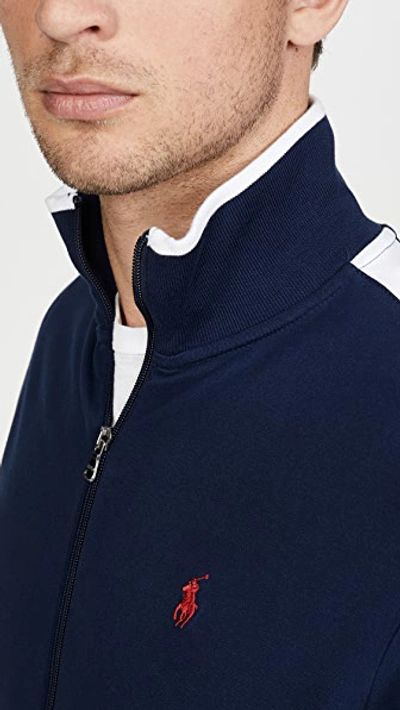 Shop Polo Ralph Lauren Interlock Track Jacket In Navy
