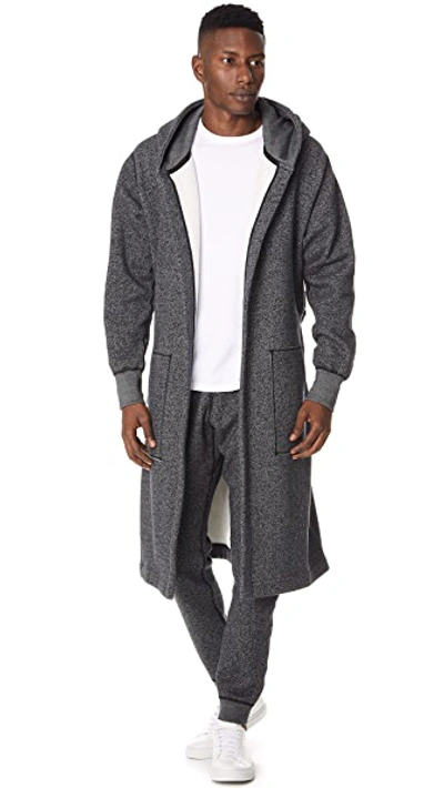 Shop Reigning Champ Tiger Fleece Hooded Robe In Black