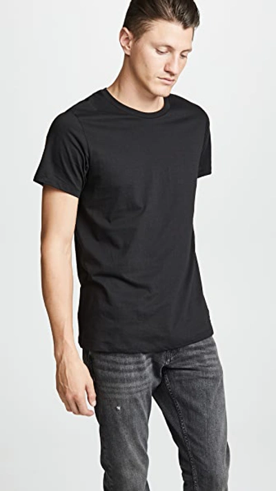 Shop Calvin Klein Underwear Cotton Stretch Slim Fit 3-pack Crewneck T-shirt Black