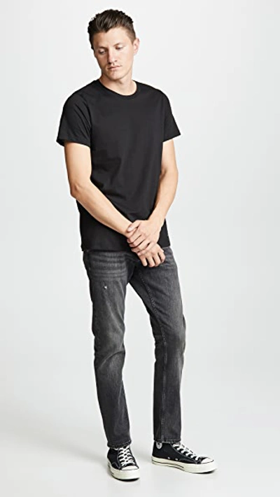 Shop Calvin Klein Underwear Cotton Stretch Slim Fit 3-pack Crewneck T-shirt Black
