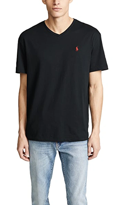 Polo Ralph Lauren Black Cotton T-shirt With Logo