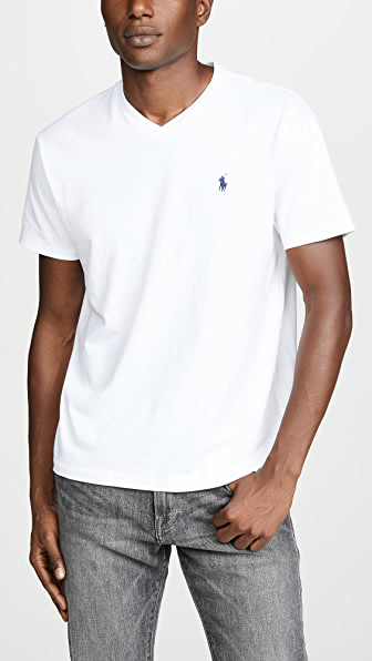 white v neck polo