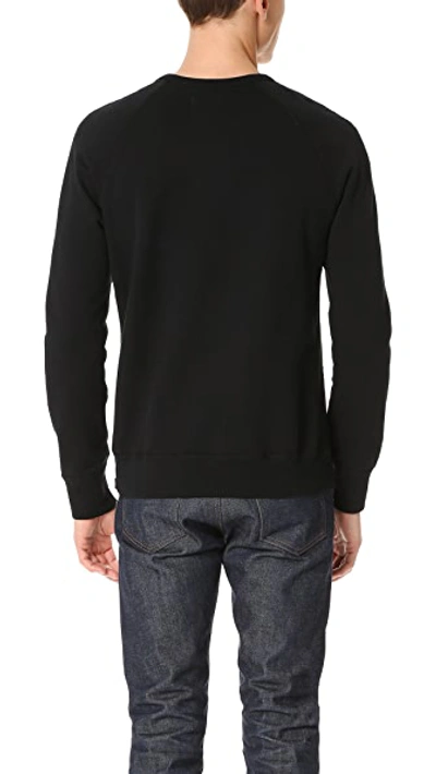 Shop Reigning Champ Midweight Terry Slim Crewneck Sweatshirt Black