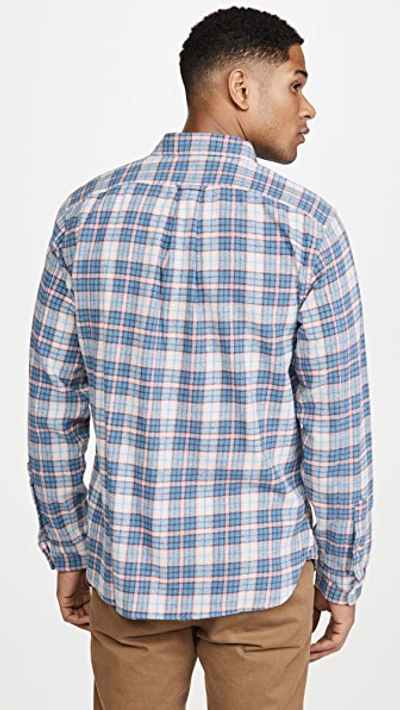 Shop Alex Mill Plaid Flannel Button Down Shirt In Blue/pink