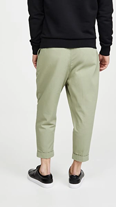 Shop Ami Alexandre Mattiussi Oversized Carrot Fit Trousers In Sage