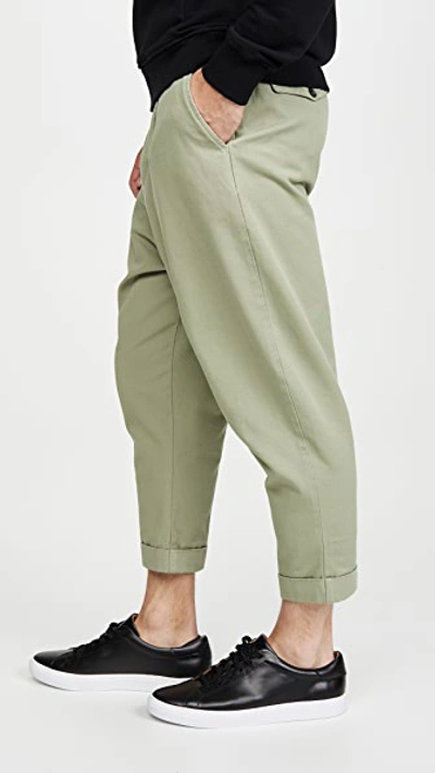 Shop Ami Alexandre Mattiussi Oversized Carrot Fit Trousers In Sage