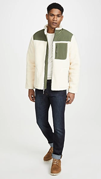 Shop Faherty Sherpa Renegade Jacket In Cream