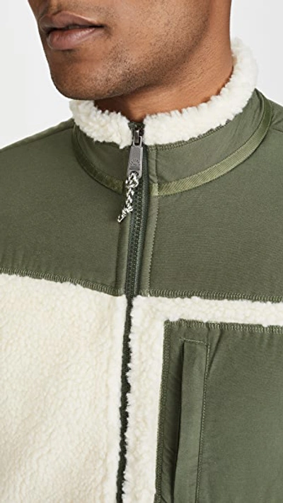 Shop Faherty Sherpa Renegade Jacket In Cream