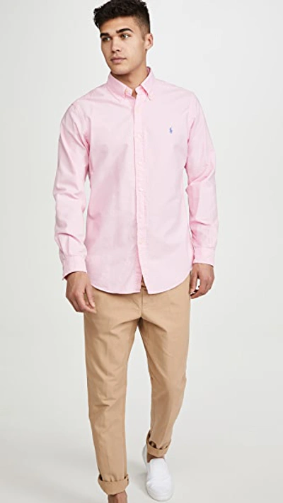 Shop Polo Ralph Lauren Gd Oxford Shirt In Pink