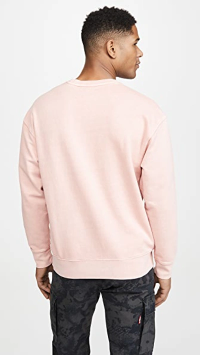 Shop Levi's Authentic Logo Crew Neck Sweatshirt In Farallon X/white/garment Dye