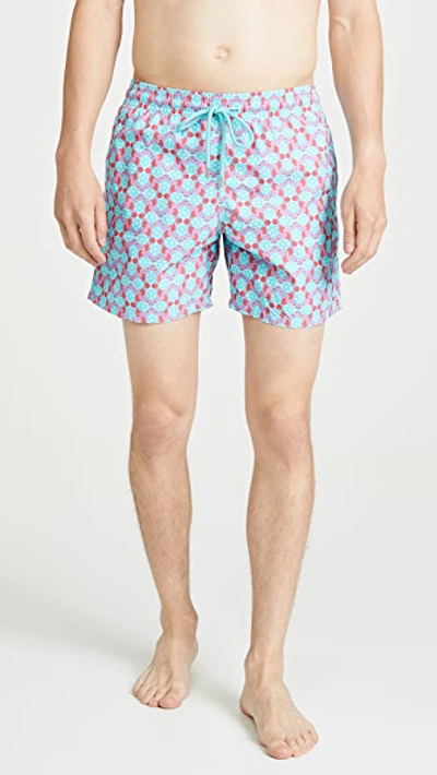 Shop Vilebrequin Cherry Blossom Turtles Moorea Swim Trunks