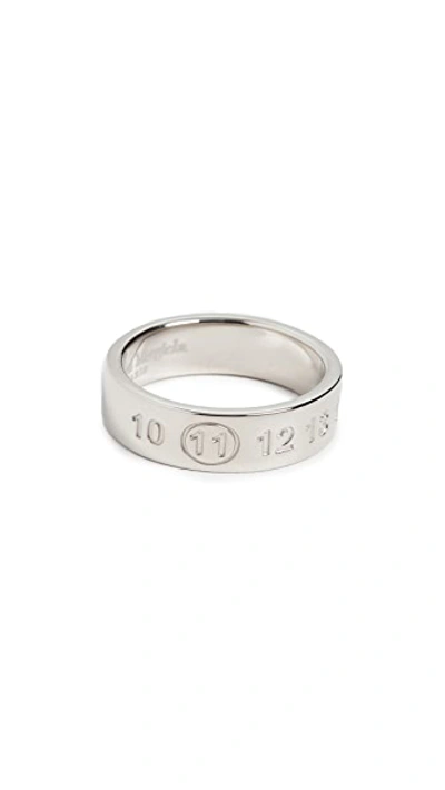 Shop Maison Margiela Smooth Edge Ring In Silver