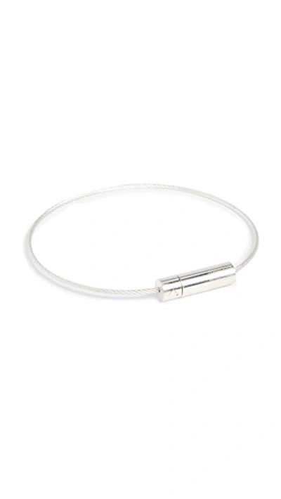 Shop Le Gramme 5 Grammes Polished Cable Bracelet In Silver