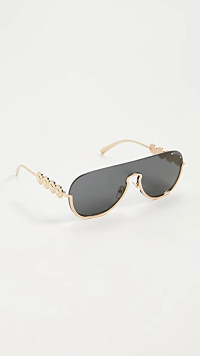 Shop Versace 0ve2215 Sunglasses In Gold/grey