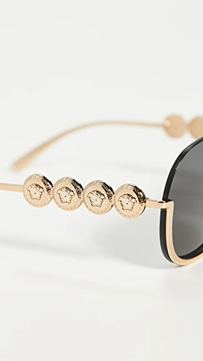 Shop Versace 0ve2215 Sunglasses In Gold/grey