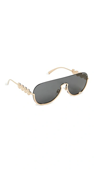 Shop Versace 0ve2215 Sunglasses In Gold/grey