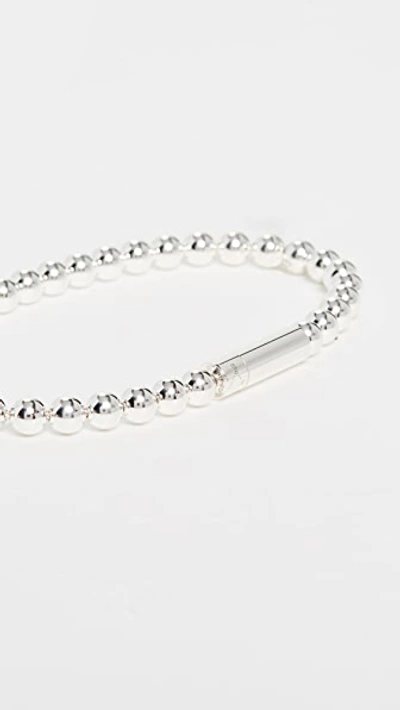 Shop Le Gramme 25 Grammes Polished Beads Bracelet In Silver