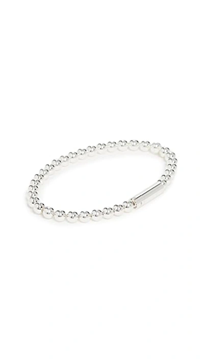 Shop Le Gramme 25 Grammes Polished Beads Bracelet In Silver